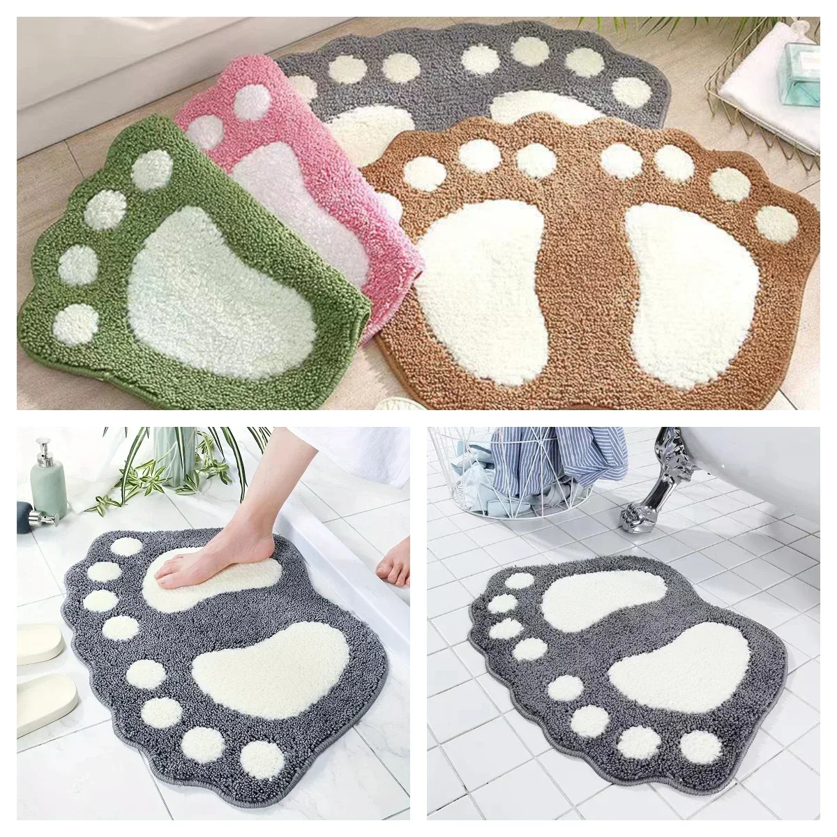 1 Bath Mat with Anti Slip Super Absorbent Ultra-fine Fiber Soft and Comfortable Bathroom Carpet and Floor Decoration floor mat