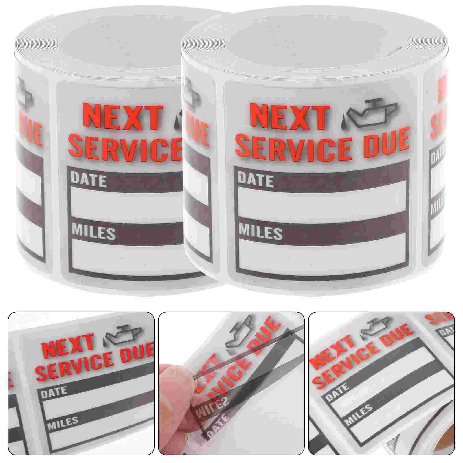 Adhesive Labels Car Oil Change Stickers Automotive Service Due Reminder Decal Copper Plate