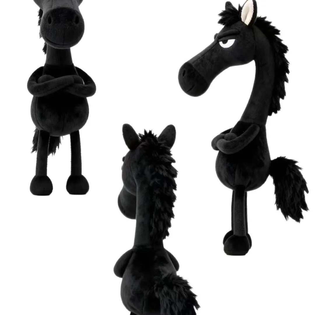 Whimsical Plush Horse Keychain – Sassy Pony Bag Charm with Grumpy Face