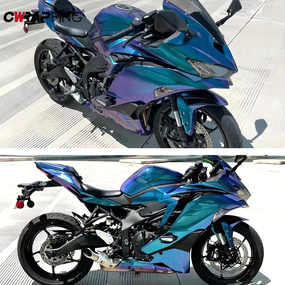 Sparkle Metallic Chameleon Vinyl Wrap Film Roll Purple To Blue Car Adhesive Vinyl Motorcycle Decal Wrapping Car Film Covering