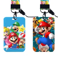 Hot Selling Game Mario Anime Cartoon Cute Frog Kawaii Student Campus Card Holder Lanyard Kids ID Badge Holder Card Sleeves 1
