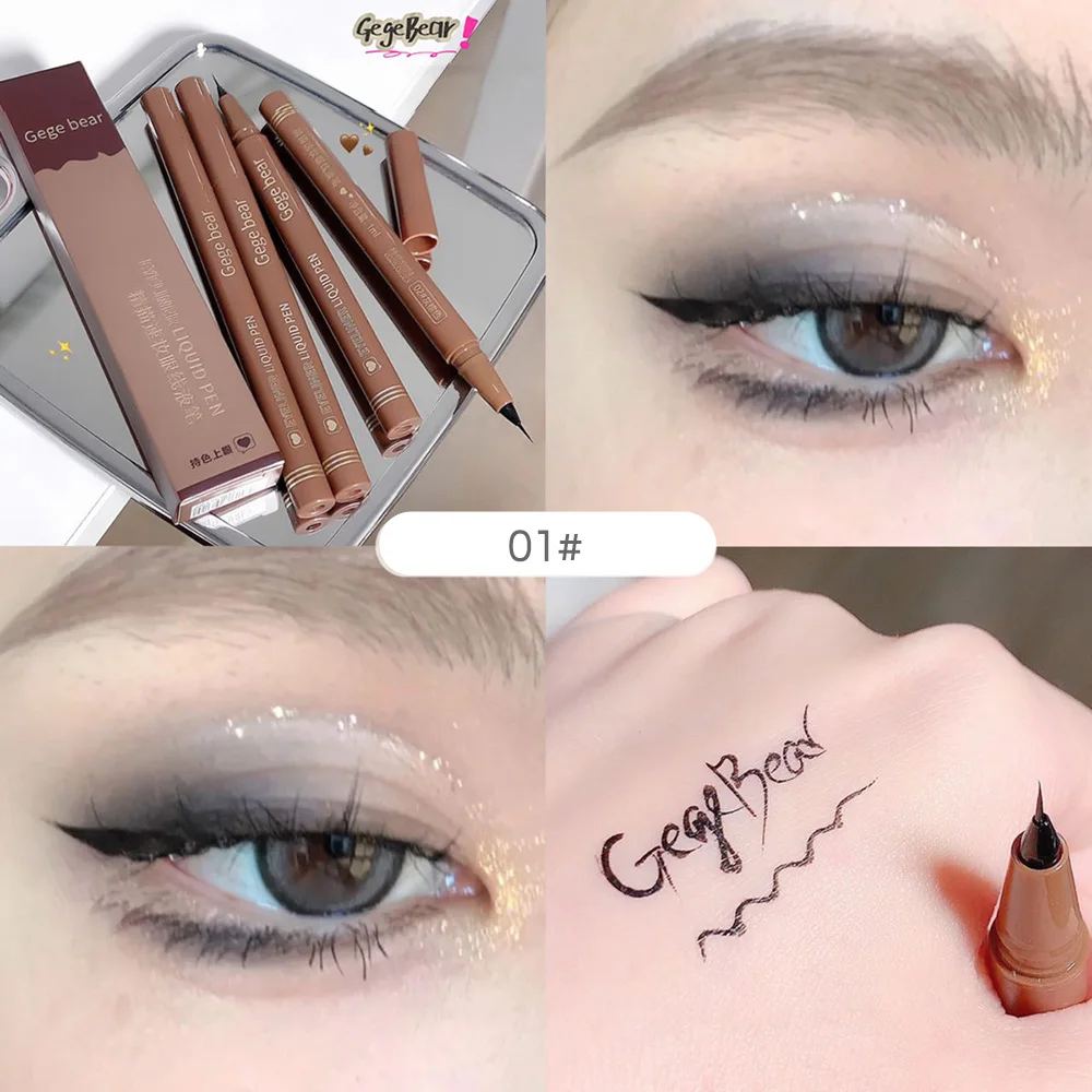 GEGE BEAR Precision Tip Fast Driving Quick Draw Liquid Eyeliner Pen Daily Use Waterproof Smudge Proof Long Last Eyeliner Pencil 4