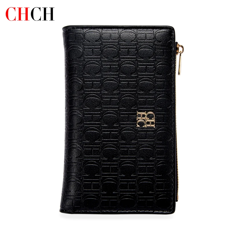 CHCH-cartera pequeña para mujer, billetera cuadrada Simple, monedero triple, bolso de lujo, billeteras, tarjeteros