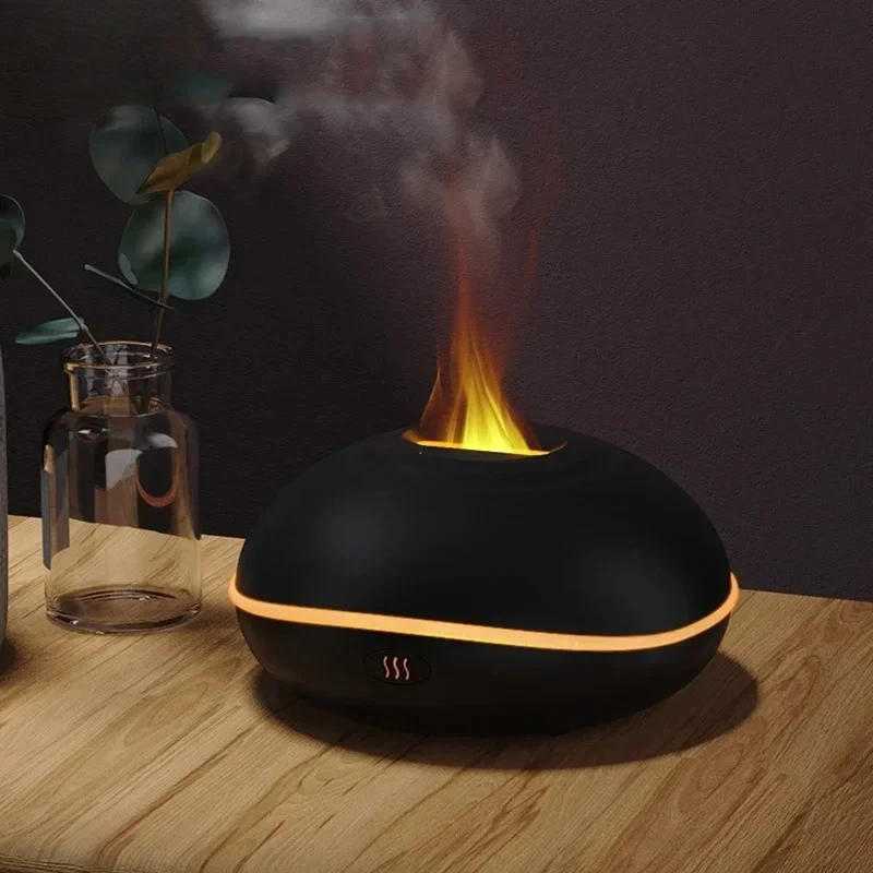 유핀 아로마 디퓨저 7색 불꽃 가습기 LED 초음파 미스트 메이커 아로마 향기..