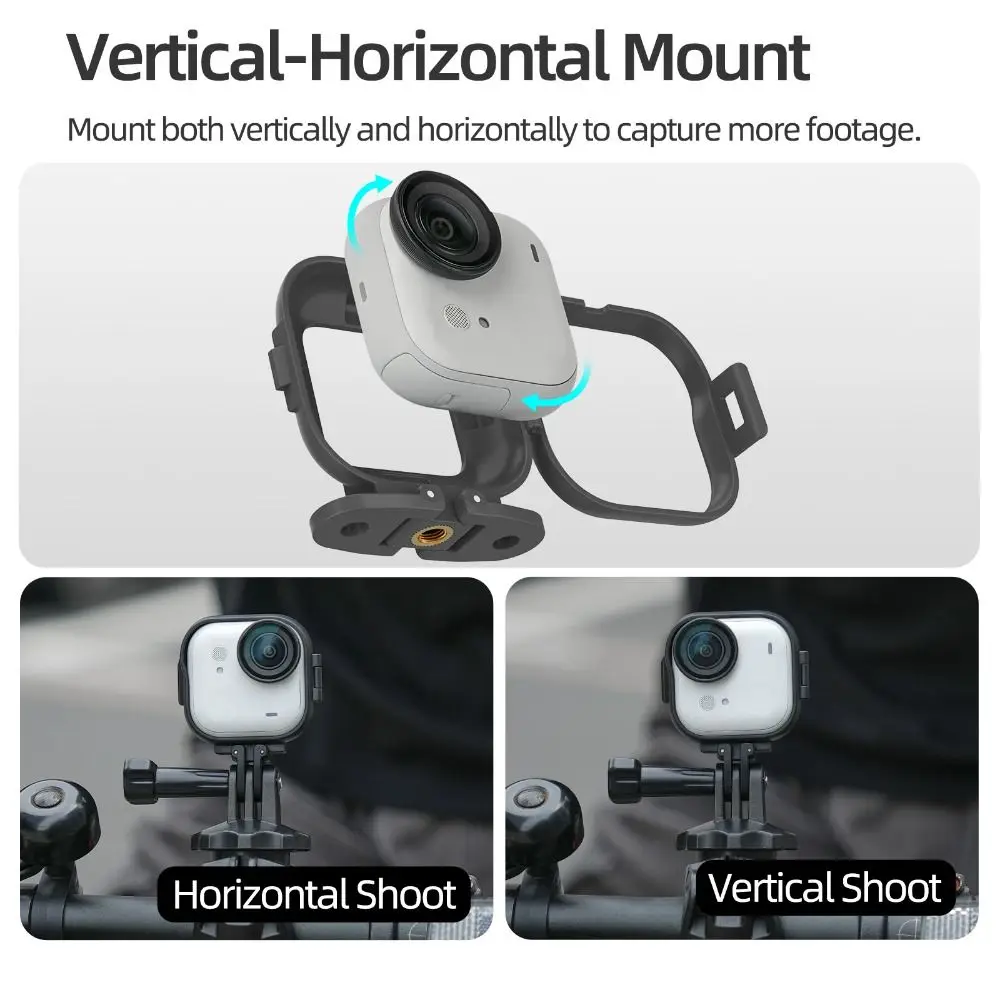 퀵 릴리스 수평 수직 마운트 접이식 보호 확장 어댑터 Insta360 Go Ultra용 경량 브래킷 프레임