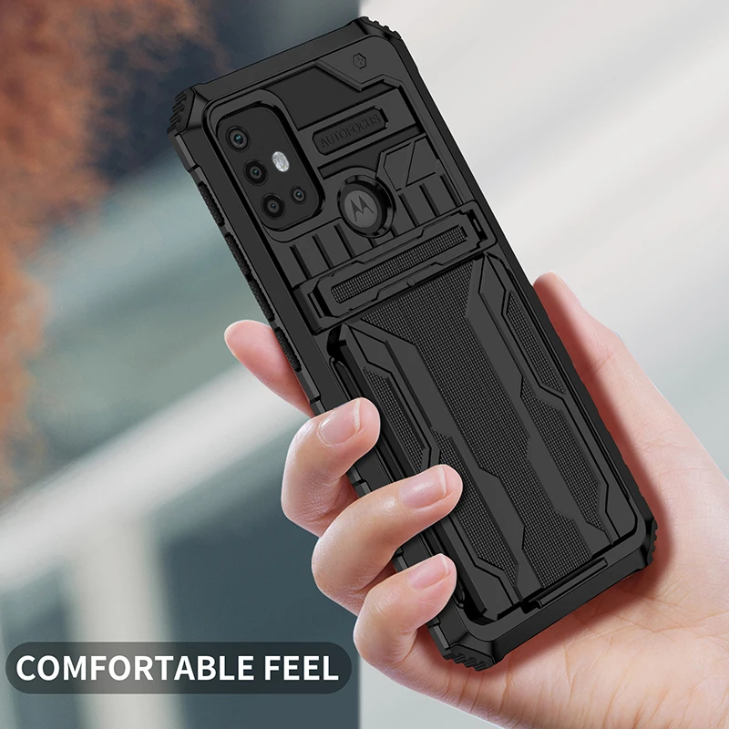 Shockproof Armor Phone Case with Card Holder for Moto Motorola G Series