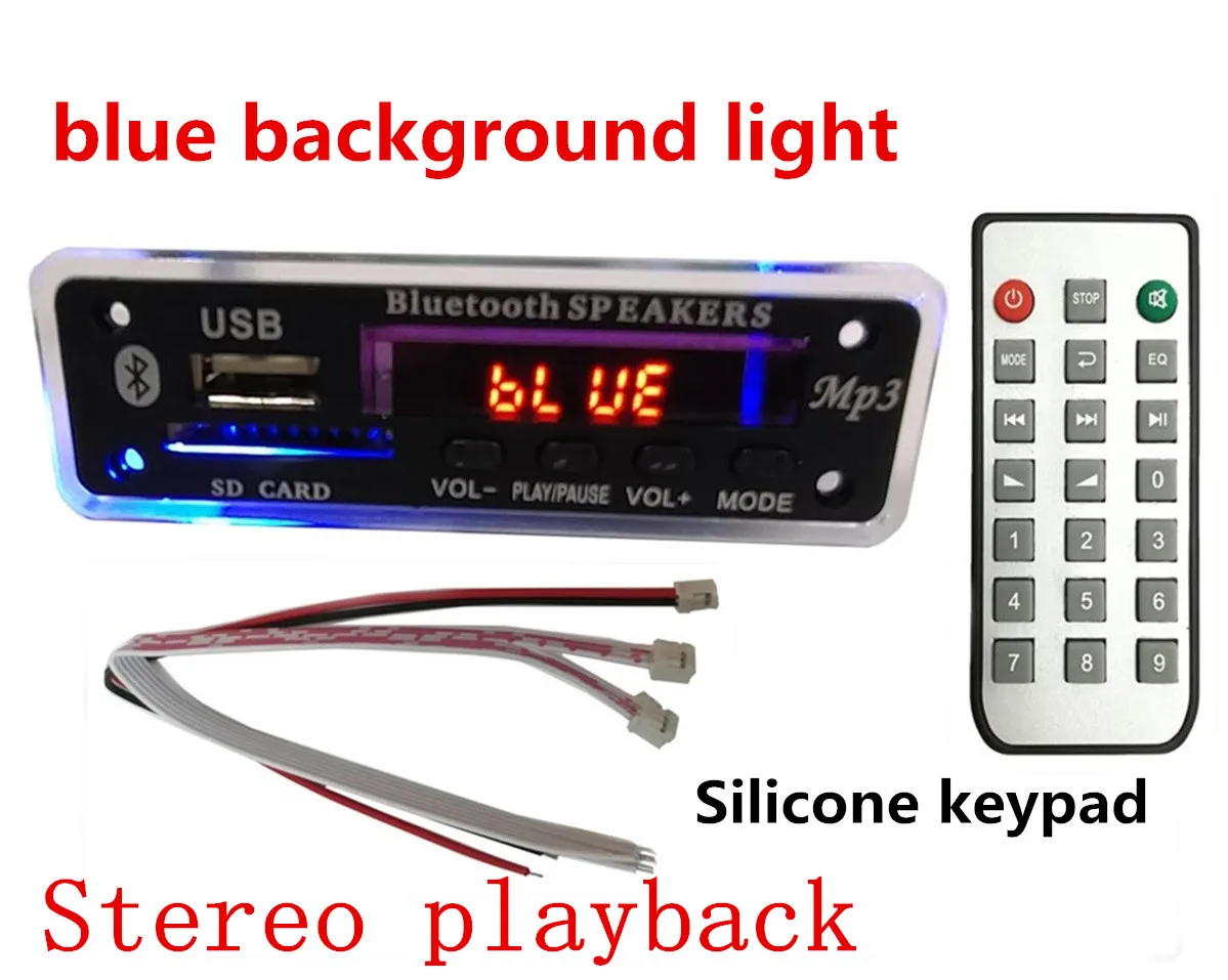 블루투스 플레이어 무손실 음악 디코더 개조 키트, 프로모션 블루 백라이트, 12V, 5V