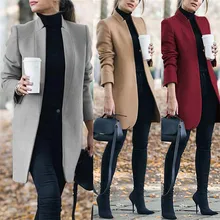 2021 novas mulheres casaco de lã outono inverno moda manga longa gola jaquetas plus size S-5XL sólido vintage feminino casacos
