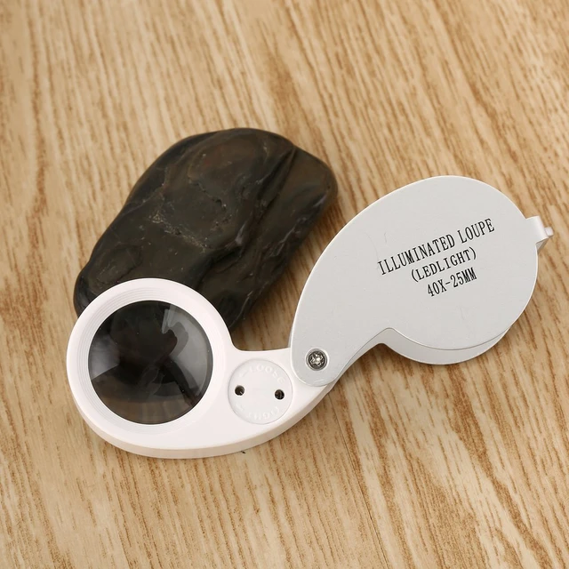 40x 25mm Magnifier Rotation Mini Jewelry Jade Illuminated Loupe Portable  Gift Inspecting Cash Stamps Coin Magnifying Glass - AliExpress