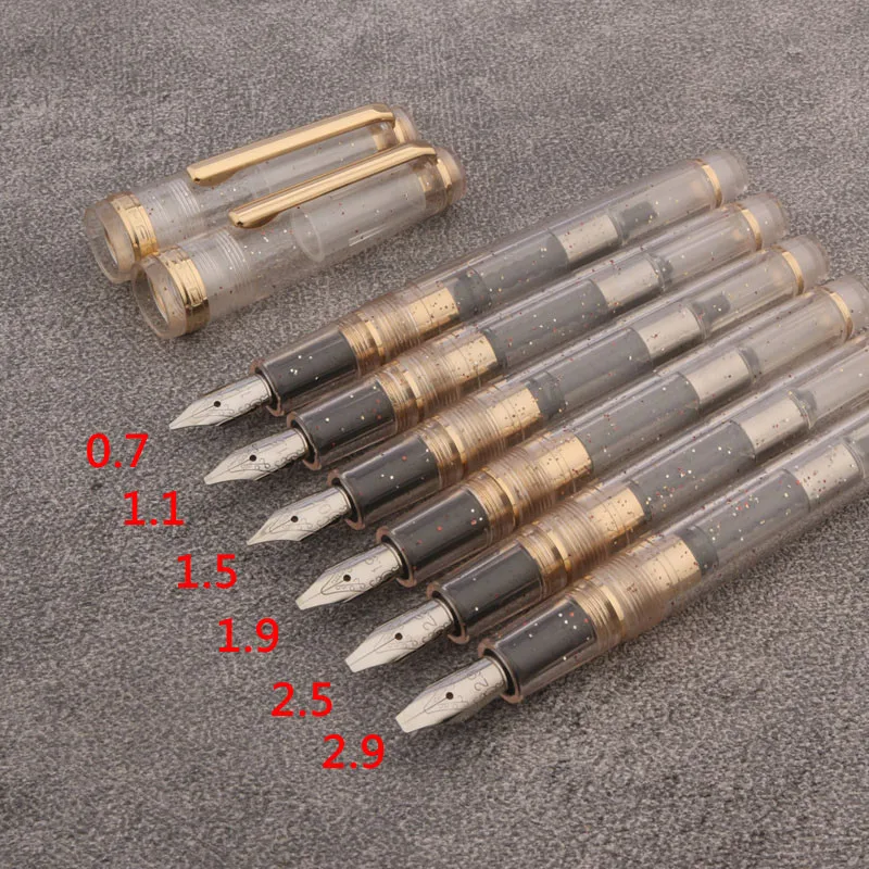 

1pc JinHao 82 Fountain Pen Transparent White Duckbill Parallel Nib Art Flower Body Stationery Office School Supplies Ink Pens