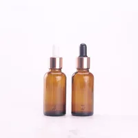 30X Amber 5ml-100ML Reagent Eye Dropper Drop Glass Aromatherapy Liquid Pipette Essential Oil Refillable Bottles Rose Pink Cover 2