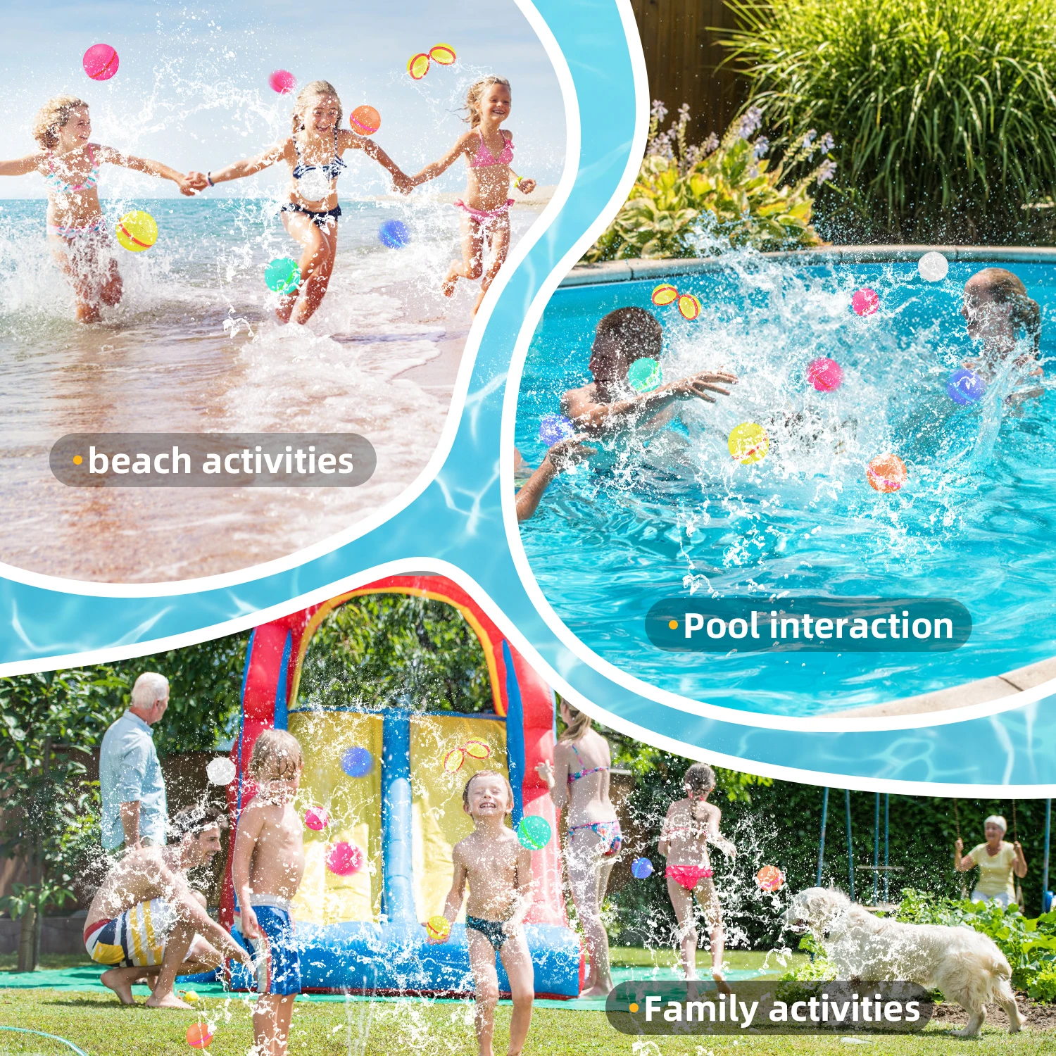 Summer water toys, outdoor water fights, water polo, multi-color, multiplayer interaction, beach, seaside Color Random 5
