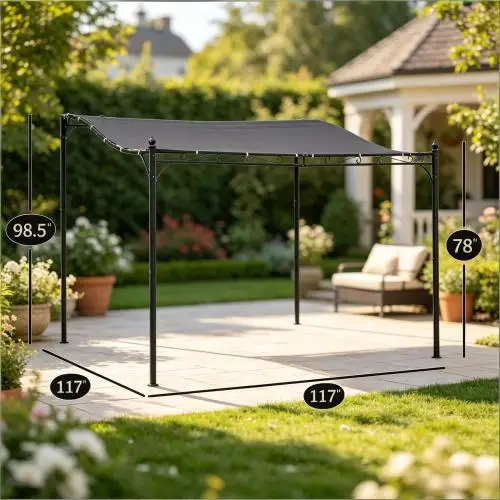 Wall-Mounted Metal Pergola 4