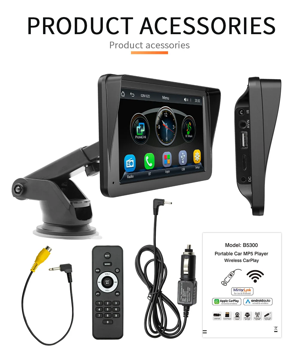 Sfc05ff8e54474c4a84b9900783c51a5cK Portable Car Radio Multimedia Video Player 7 Inch Wireless Carplay Android Touch Screen Universal Car Intelligent Systems