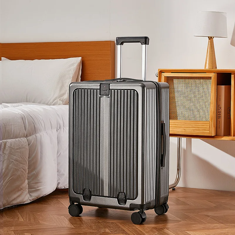 Carry-on travel suitcase with wheels  20 inch carrier carrier travel bag koffer trolley boarding USB rechargeable Phone holder