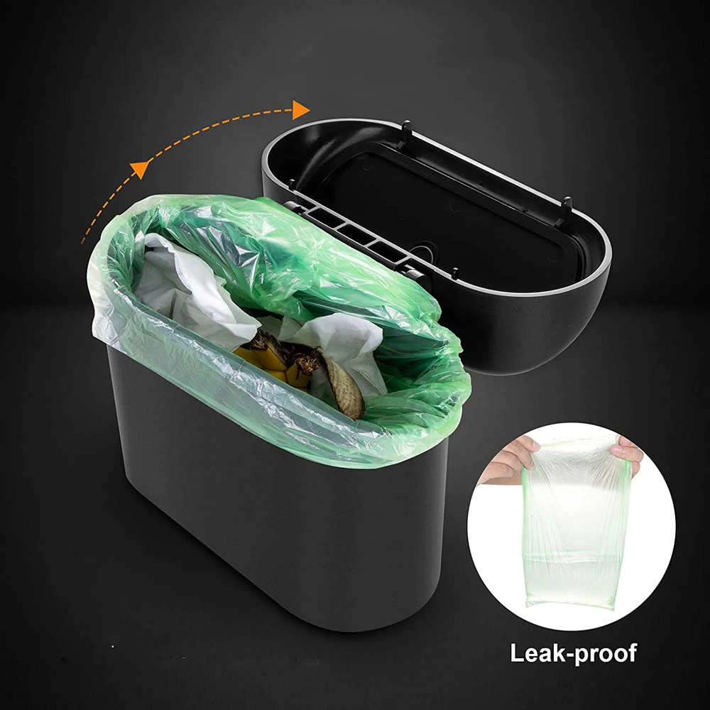 Car Trash Bags for Car Trash Can Vehicle Garbage Dust Case Storage Box ABS Square Pressing Trash Bin Car Interior Accessories