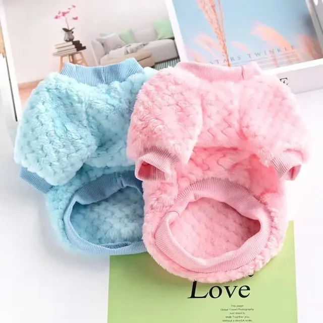 Warm Outfit Fleece Pet Clothes Sweater Cute Chihuahua Print Coat Small Medium Dog Clothes Hoodie Jacket Teddy Bulldog Chihuahua 4
