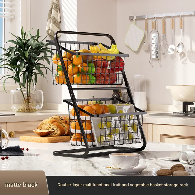 Black Multi-Layer Vegetable Rack 1