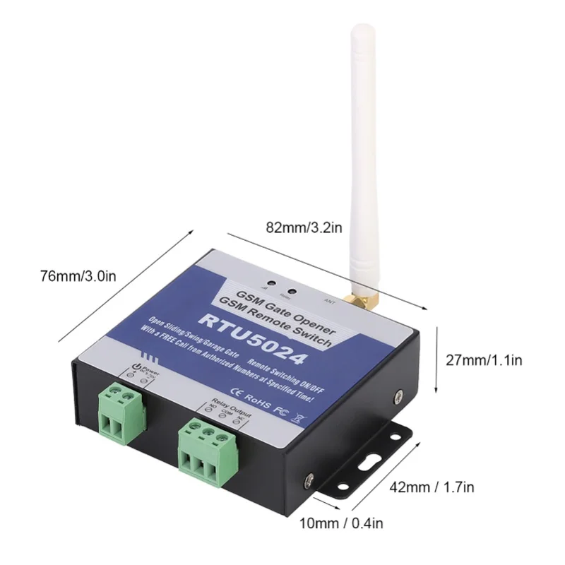 RTU5024 업그레이드 GSM 게이트 오프너 릴레이 스위치 무선 원격 제어 도어 오프너 DC 9-36V