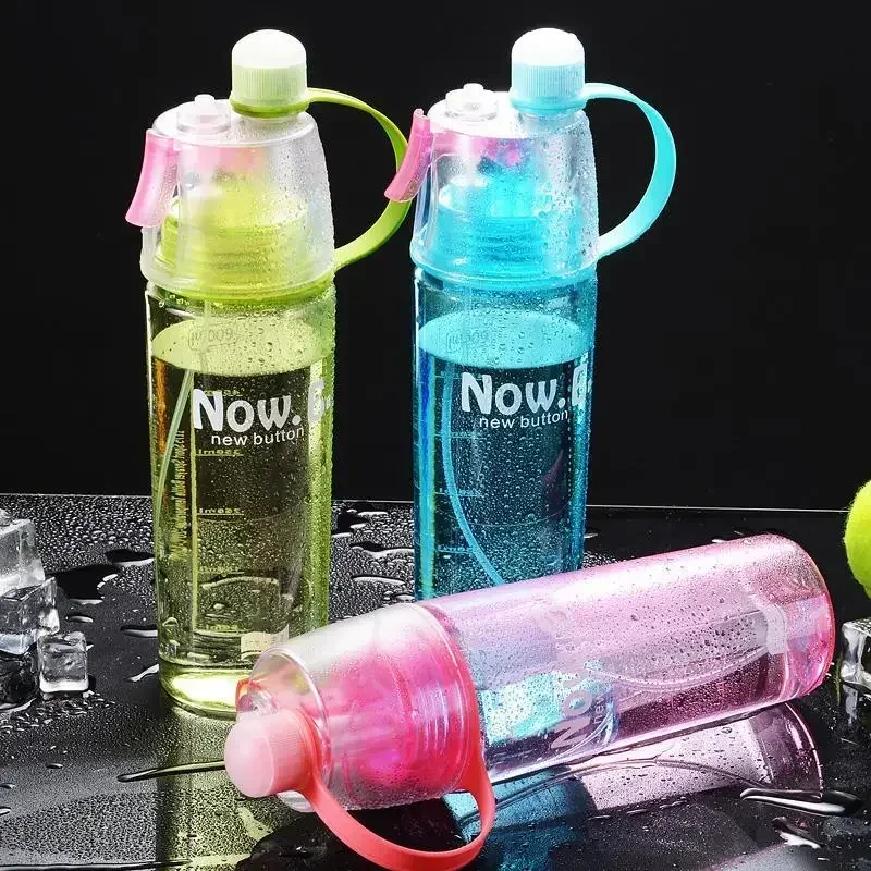 400/600Ml 3 Color Solid Plastic Spray Cool Summer Sport Water Bottle Portable Climbing Outdoor Bike Shaker Bottles Water Bottle Sports Water Bottle Sports Bottle Shaker Bottle Plastic Water Bottle