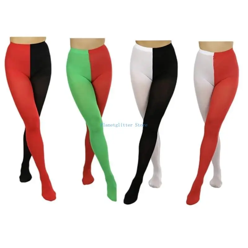 652B Zweifarbige Strumpfhosen für Damen, blickdichte Strumpfwaren, atmungsaktiv, lässig, hohe Taille, elastische Leggings – Detail 8