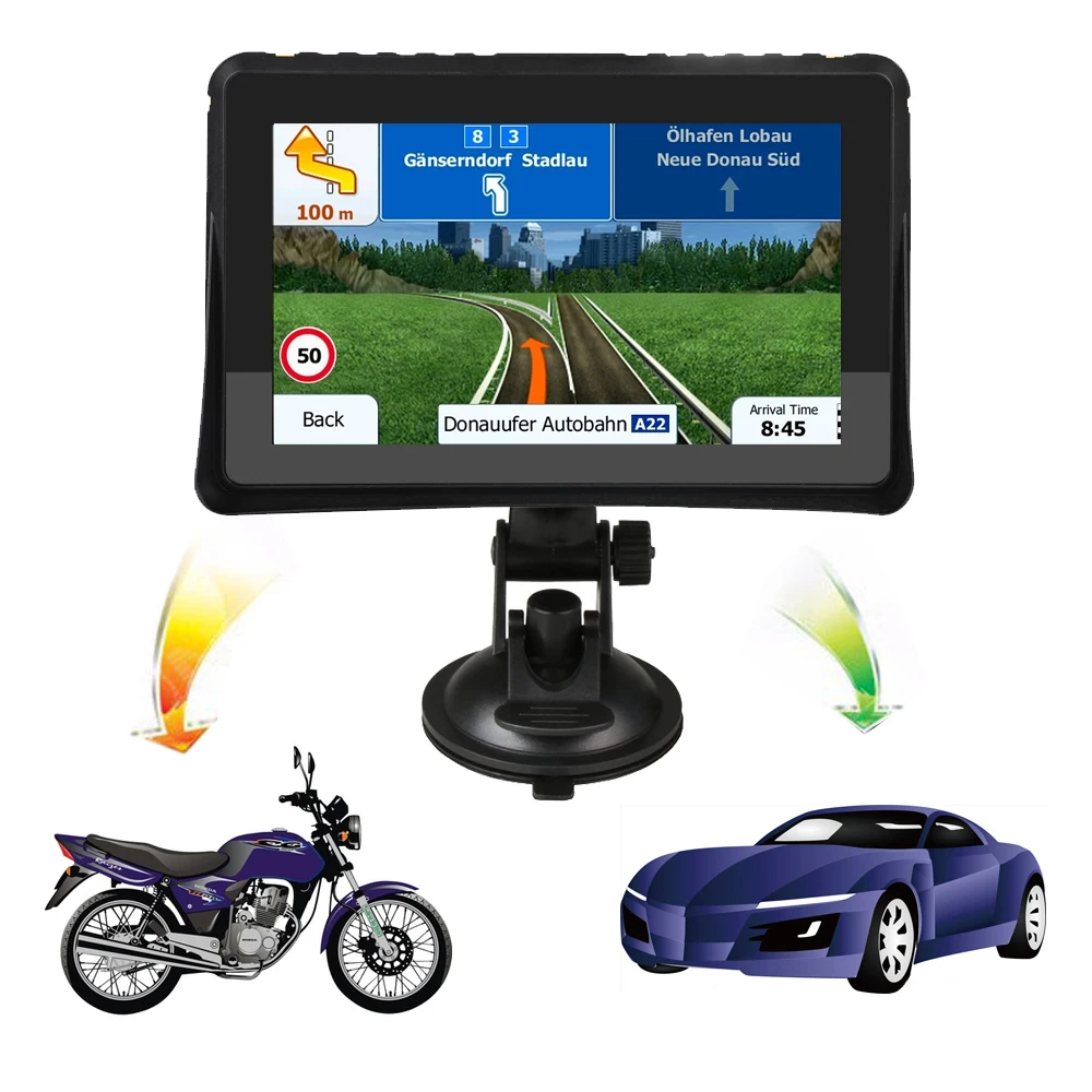 7 Inch Car Gps Navigation 256M+8GB Motorcycle GPS navigation with sunshade waterproof GPS navigator