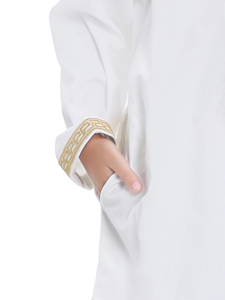 Saudi Arabia Children Robe Muslim Fashion Clothes Kids Qamis Boy Jubba Thobe 2 Piece Set Islamic Clothing Men Party Abaya Kaftan