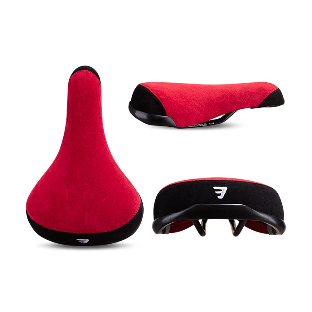 Bicycle Saddle Wheelie 2 Tones Colors Seat Flannelette Bike Seats Embroidery Logo 8mm Rail