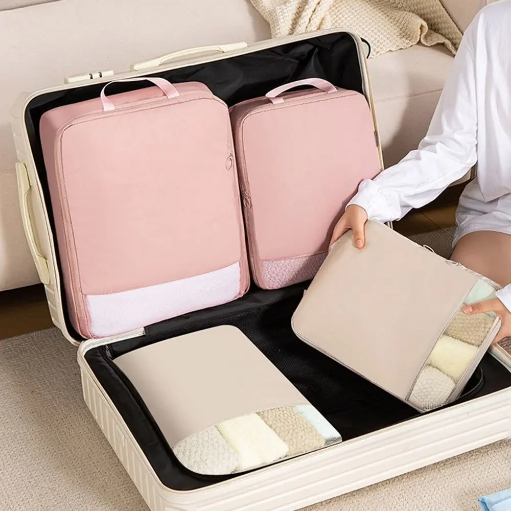 Polyester Compressed Storage Bag with Handles Foldable Clothing Packaging Bag Dustproof Moisture-proof Clothes Quilt Storage Bag 4