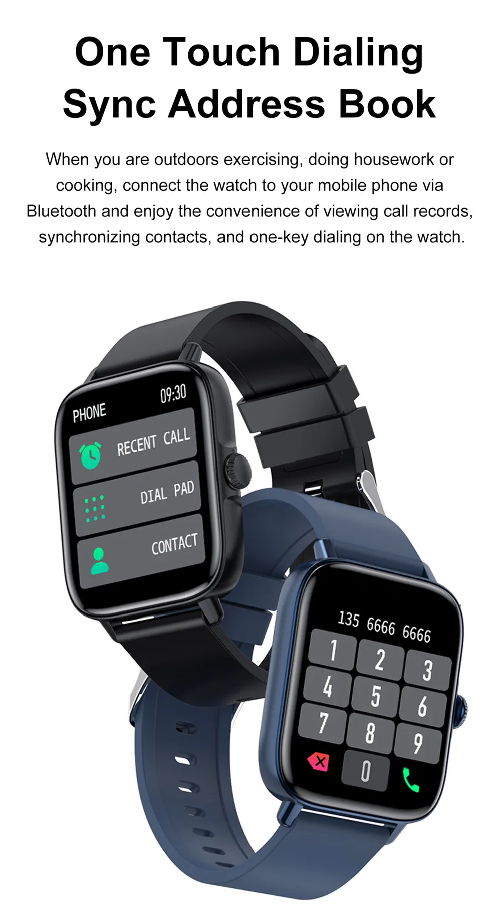 T46S Men's Smart Watch Sports Fitness Tracker Bluetooth 5.0 Call Watch Heart Rate Blood Pressure Monitoring Waterproof Bracelet