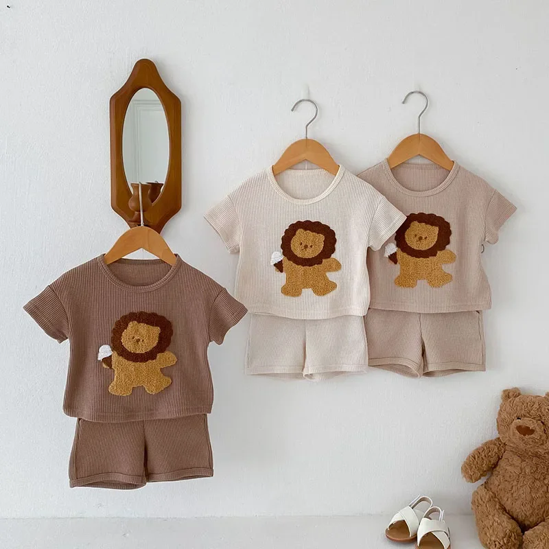 Cute Baby Boys Summer Clothes Set Tshirt Shorts