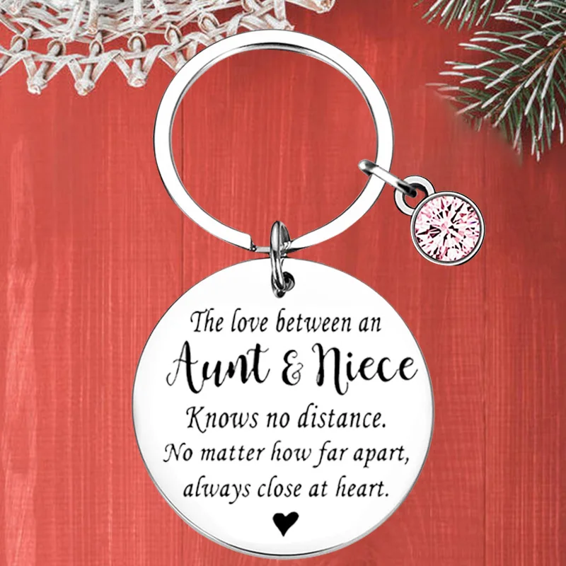Metal Aunt Niece Gifts Keychain Pendant Aunt Birthday Anniversary Key