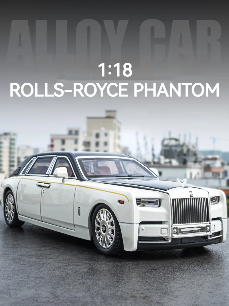 1:18 Rolls-Royce Phantom Model Car, Zinc Alloy Pull Back Toy