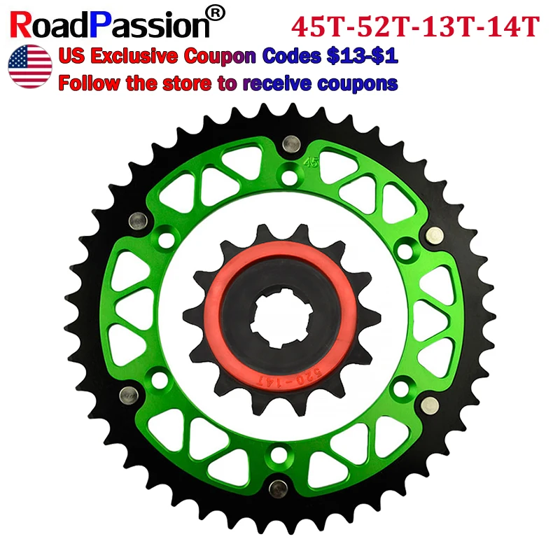 14T Front 45T~52T Rear Teeth Motorcycle Sprocket Wheel Fit For KAWASAKI KX250 KDX200 KDX250 KLX300R KX500 KX KDX KLX 200 250