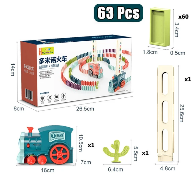 Child Domino Train Car Set Sound Light Automatic Laying Domino Brick Colorful Dominoes Blocks Game Educational DIY Toy Kids Gift 6