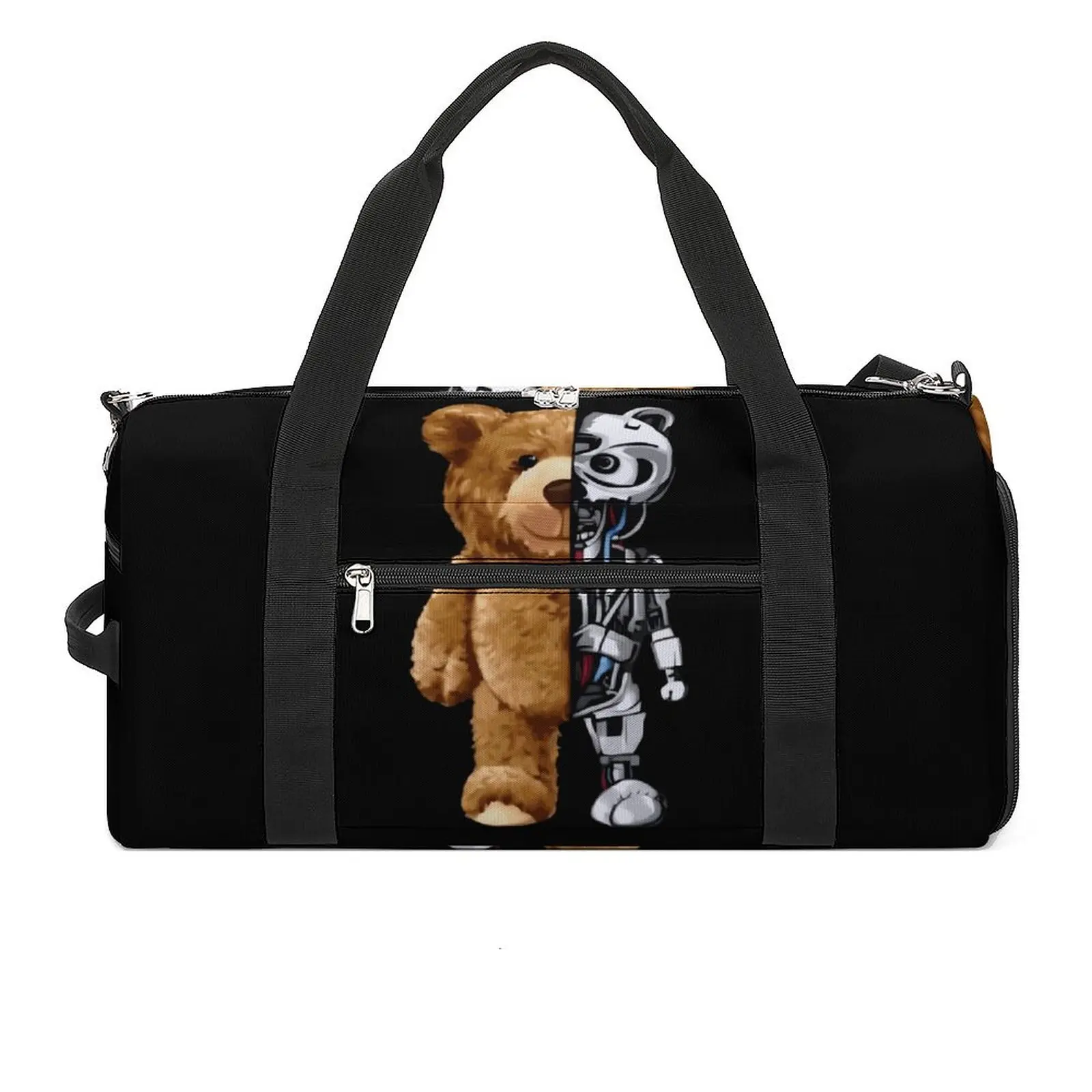 

Robotic Teddy Bear Gym Bag Animal Robot Training Sports Bags Male Female Print with Shoes Funny Fitness Bag Waterproof Handbags