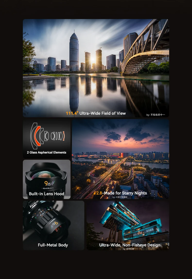 AstrHori 9mm F2.8 APS-C Manual Camera Lens Ultra-Wide Angle Prime Lens for Sony