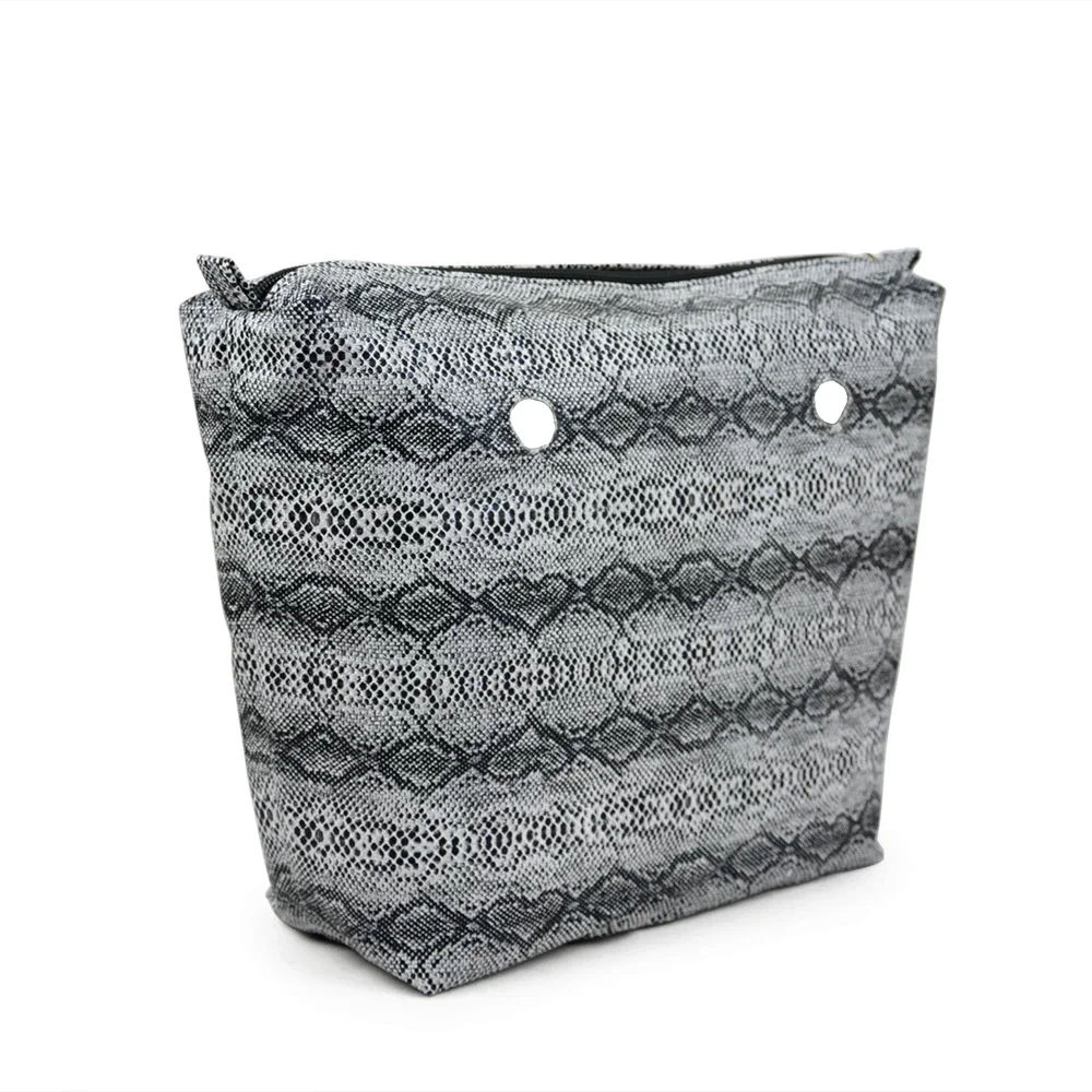 TANQU Snake Skin Grain PU Leather Inner Zipper Pocket Lining Waterproof Insert for Big Classic Mini Obag EVA O BAG Women Handbag 3