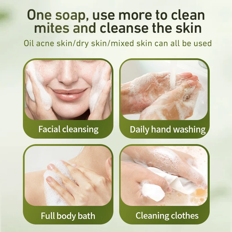 FONCE Soap made with ginseng for facial and body cleaning, deep cleaning, soft skin care, beauty,anti-mite soap,100g 2