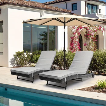 Patio Chair Wicker Chaise Lounge 1