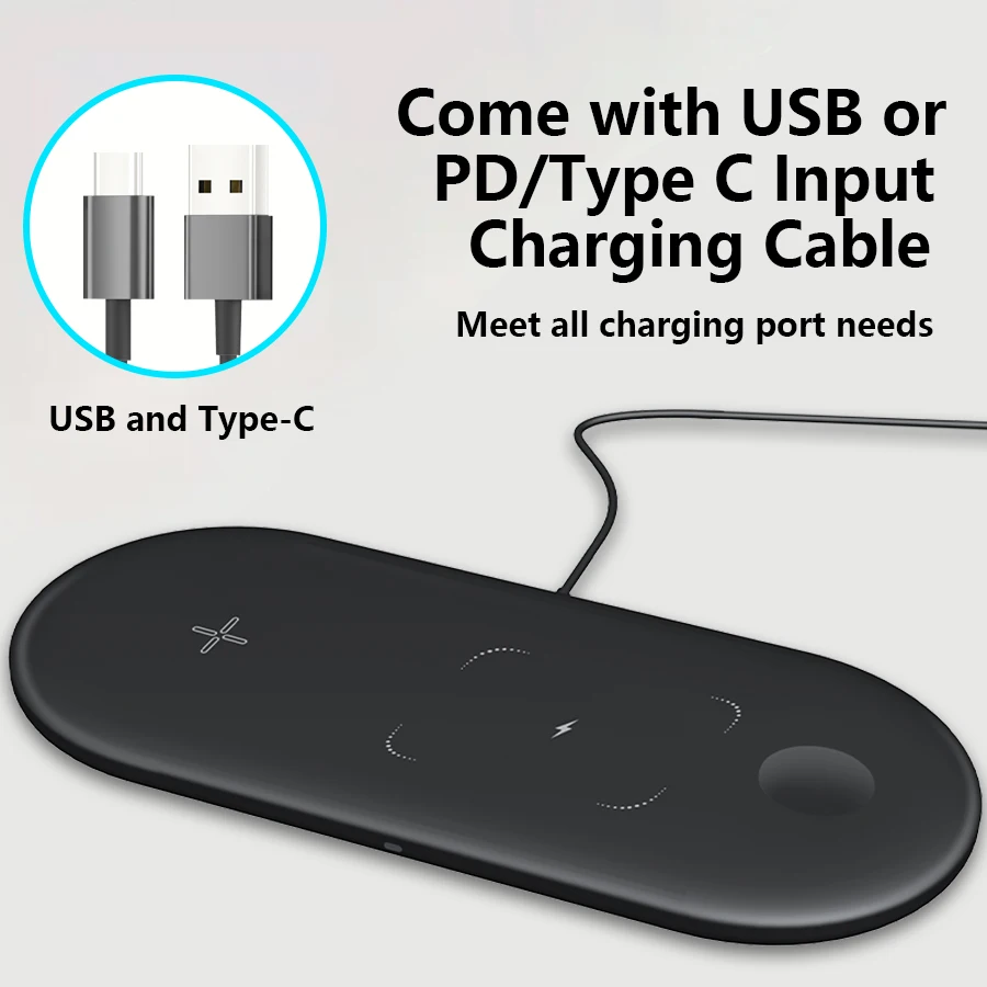 300W 3 In 1 Wireless Charger Stand Pad Super Fast Charging Dock Station for Apple Devices iPhone 16 15 14 13 iWatch 1-9 Airpods
