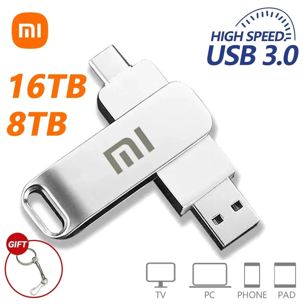 Xiaomi 2Tb Metal Usb 3.0 Flash Drive Pendrive Ad Alta Velocità 1Tb 16Tb Usb Drive Ssd Portatile Memoria Usb Flash Disk Type-C Adattatore