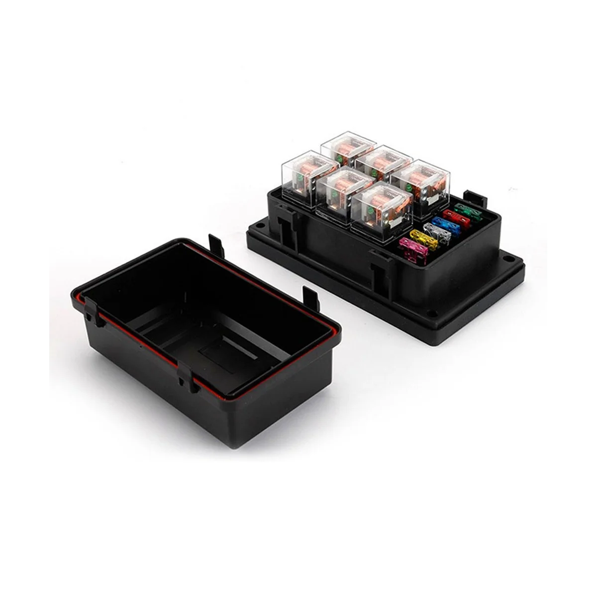 12V 40A Relay Box 6 Way Atc/ Transparent Shell Fuse Block with Relay