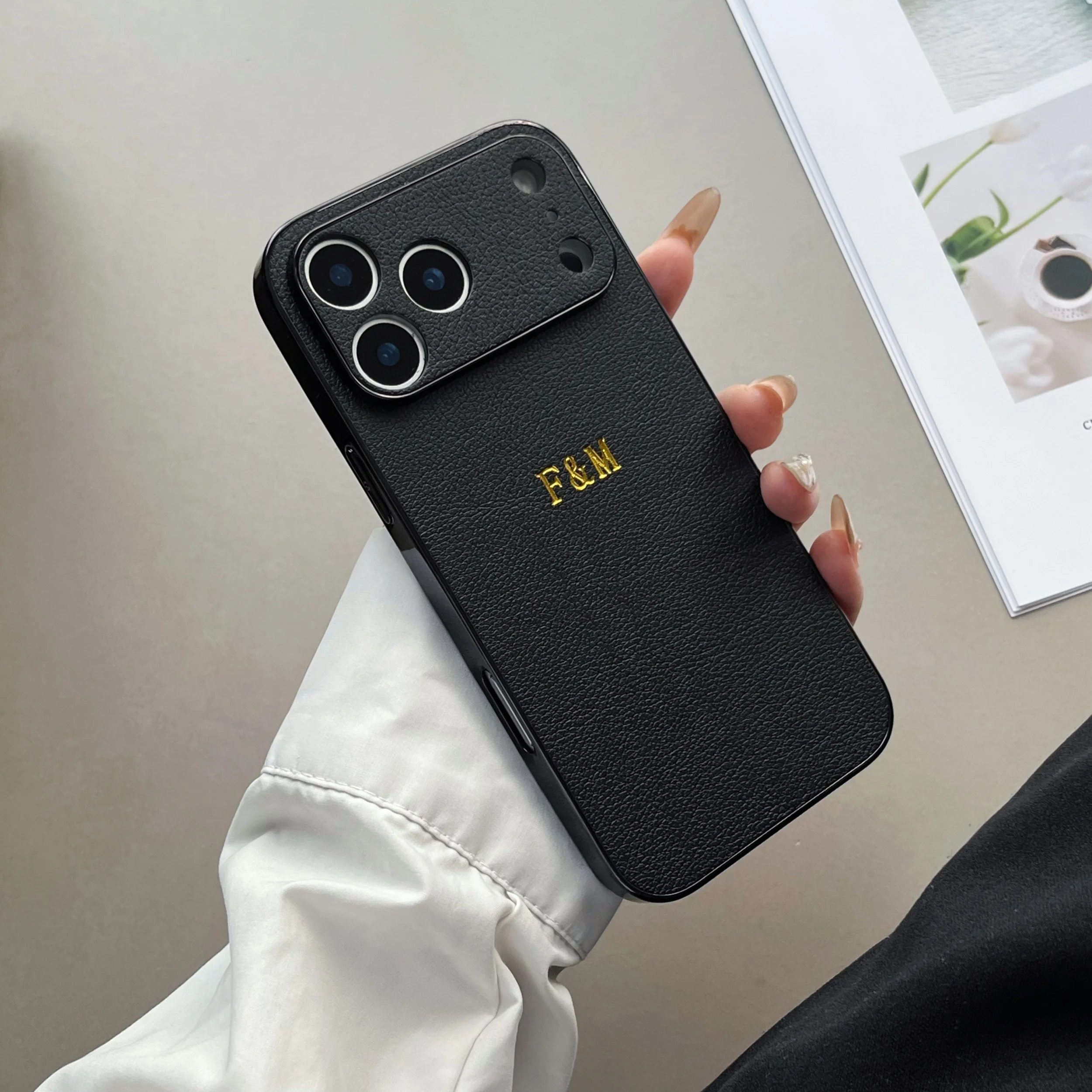 Luxury Faux Leather Plating Phone Case For iPhone 17 16