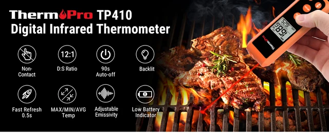 The Power of Precision: ThermoPro TP410 Infrared Thermometer Delivers  Pinpoint Accuracy! 