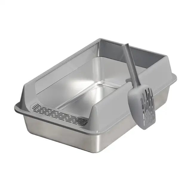 Litter Box for Cats Deepen Pet Litter Box Semi-Enclosed Deepened Cat Toilet with Scoop for Dormitory Apartment Living Room Car 2