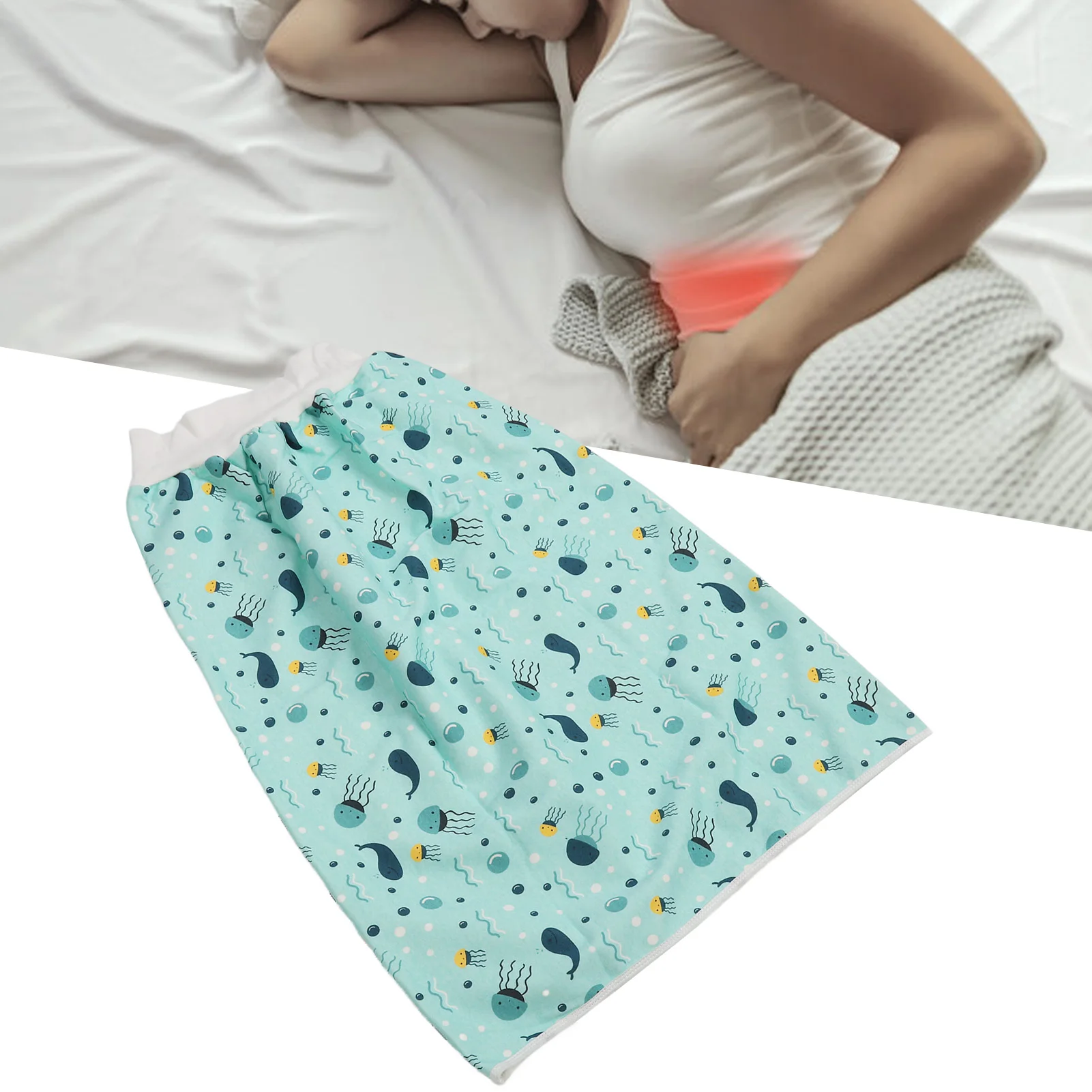 Wearable Incontinence Mat Adult Diaper Skirt Wearable Incontinence Mat Washable Cotton Cloth Reusable Diaper Bed Pad 3