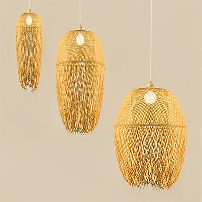 

Chinese Style Bamboo Pendant Lights Handmade Bamboo Lamp Bedroom Dining Room Lighting Led Hanging Lamp Loft Suspension Fixtures