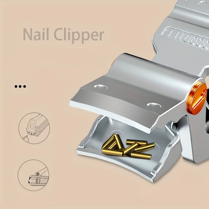 Stainless Steel Manicure Cutter Crocodile-shaped Wide Jaw Nail Clippers Anti-splash Thick Hard Toe Nails Scissors Pedicure Tools
