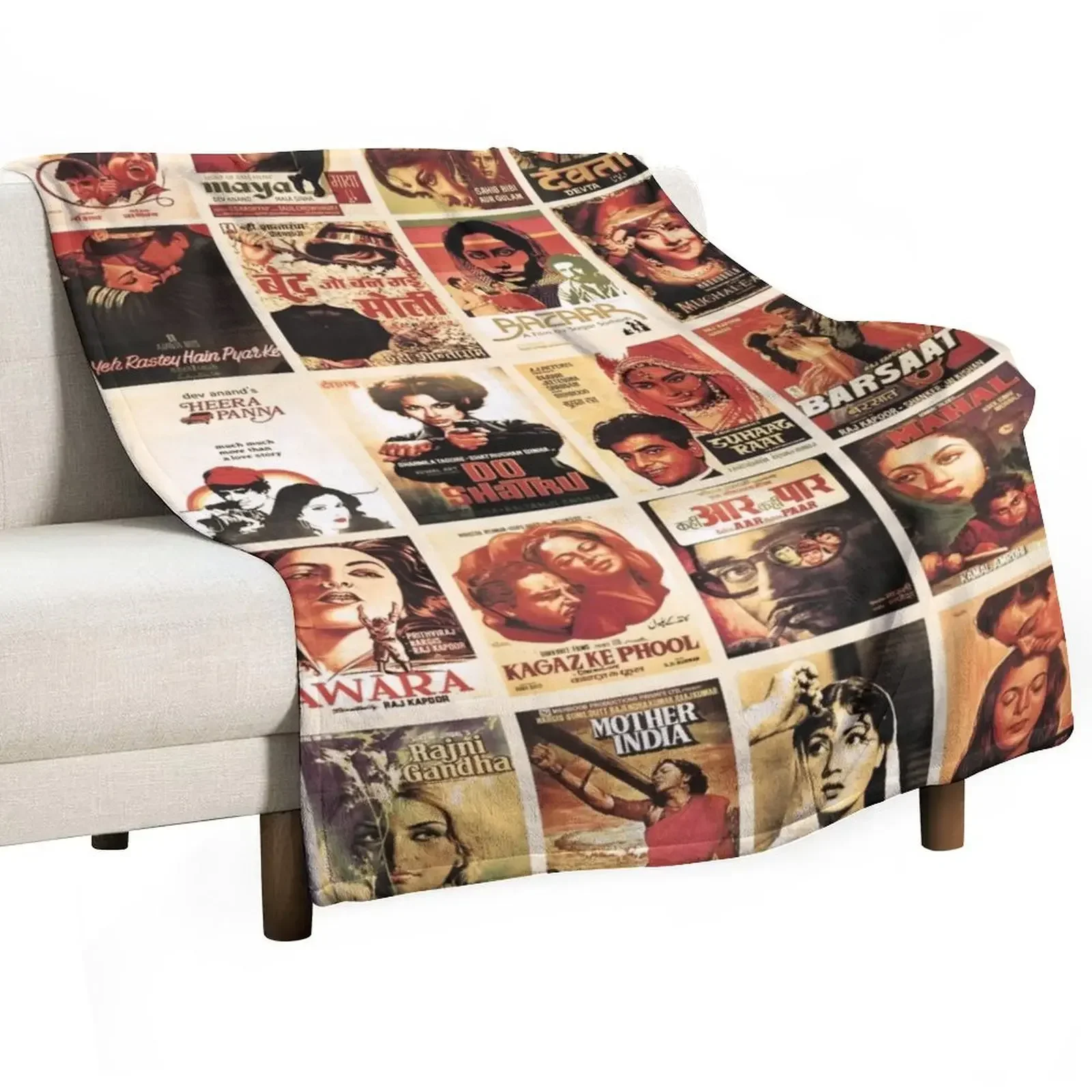 

Old Movies Bollywood Poster Throw Blanket Large Beautifuls Hairys Blankets